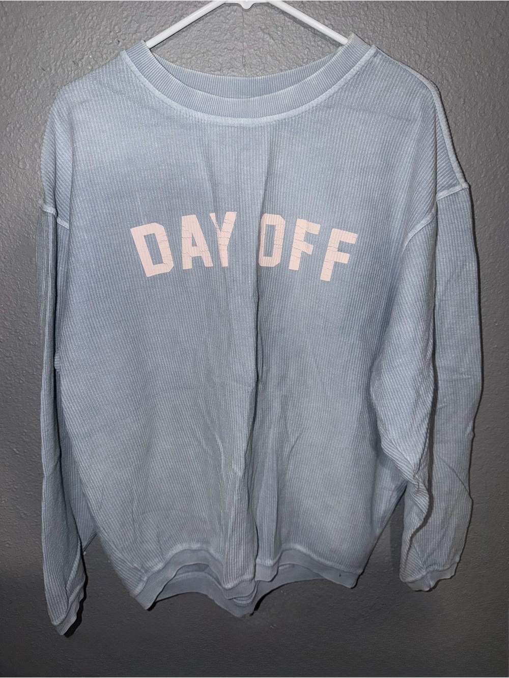Light Blue "Day Off" Women's Pullover Sweater